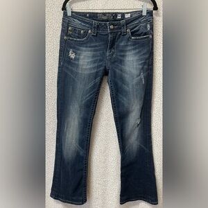 Miss Me Womens Blue Jeans Denim JP5123 Boot Cut Embellished Bling Pants | 30